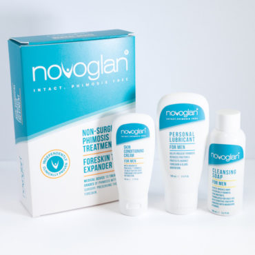 NOVOGLAN Complete Foreskin Care Kit is the ultimate solution to treat a tight foreskin and fix phimosis in the privacy of your own home. 
The Complete Care Kit contains the multi-award winning patented Gentle Foreskin Stretcher plus the scientifically formulated NOVOGLAN Cream, Soap and Personal Lubricant. 
All these products are designed to work together to reduce the inflammation of your foreskin and allow the skin to get maximal stretching for optimum results. 
Perfect treatment for adult phimosis and an ideal alternative to circumcision.