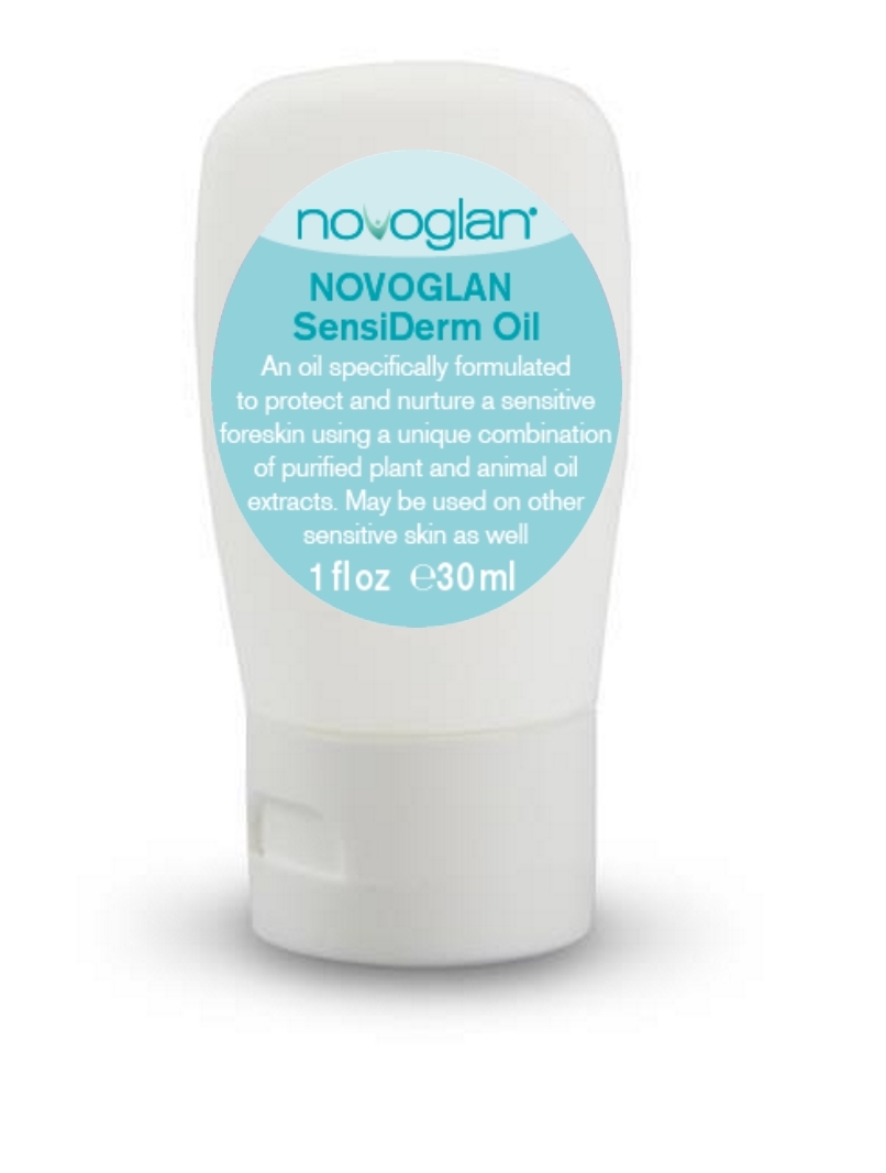 Novoglan Foreskin Oil - 100% Organic Plant Oils formulated to be gentle on the foreskin. Works rapidly to soothe a dry or cracked foreskin.